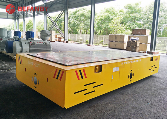 Flexible Motorised Trolleys Carts , Steerable Trackless Battery Transfer Cart On Cement Floor