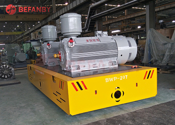 Flexible Motorised Trolleys Carts , Steerable Trackless Battery Transfer Cart On Cement Floor