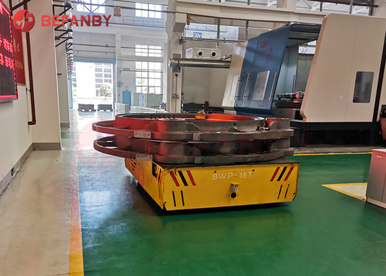 Flexible Motorised Trolleys Carts , Steerable Trackless Battery Transfer Cart On Cement Floor