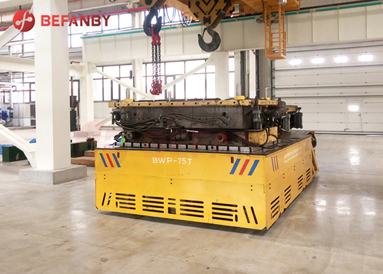 Cylinder Objects Trackless Transfer Cart 100T Bearing Power V Frame Customized Size