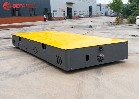 Auto Precast Concrete Floor Industrial Trolley Cart , 1-500 Tons Turning Battery trackless Transfer Trolley