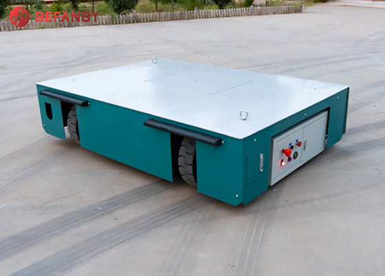 Auto Precast Concrete Floor Industrial Trolley Cart , 1-500 Tons Turning Battery trackless Transfer Trolley