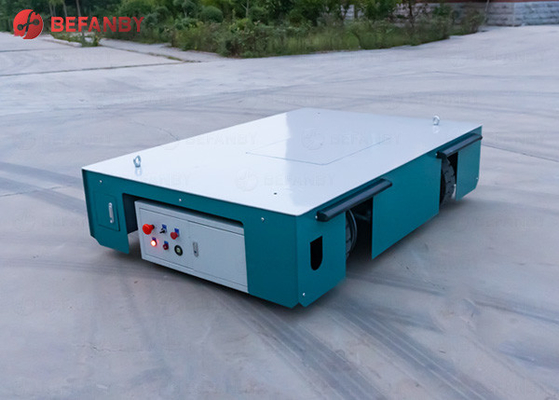 Auto Precast Concrete Floor Industrial Trolley Cart , 1-500 Tons Turning Battery trackless Transfer Trolley
