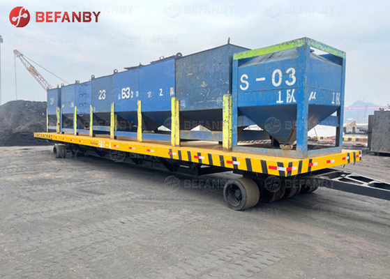 18T Coil Transportation Rail Transfer Cart With Winch Towing