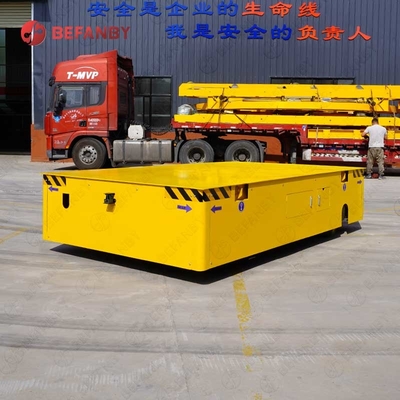 Large Capacity Trackless Transfer Carts In Steel Factory