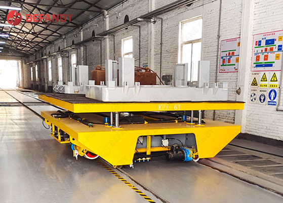 Heavy Capacity Hydralic Lift Rail Material Transfer Trolley