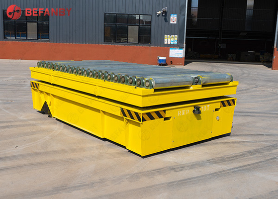 Four Wheels Battery Power V - Deck Groove Trackless Transfer Cart 0 - 20m / Min Speed For Cement Plant