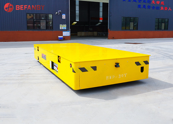 Four Wheels Battery Power V - Deck Groove Trackless Transfer Cart 0 - 20m / Min Speed For Cement Plant