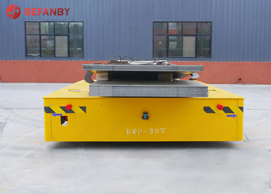 Flexible Motorised Trolleys Carts , Steerable Trackless Battery Transfer Cart On Cement Floor