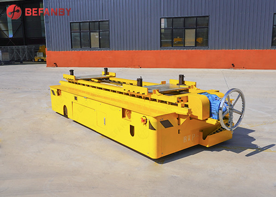 2019 Cheap Electric Outdoor Material Handling Lifting Equipment , Yellow Heavy Load Rail Transfer Car