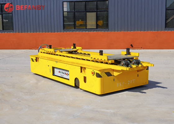 Flexible Motorised Trolleys Carts , Steerable Trackless Battery Transfer Cart On Cement Floor
