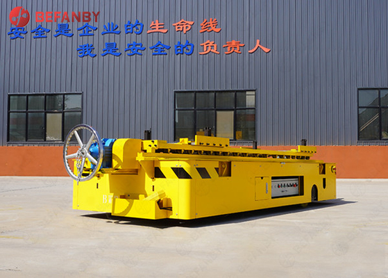 2019 Cheap Electric Outdoor Material Handling Lifting Equipment , Yellow Heavy Load Rail Transfer Car