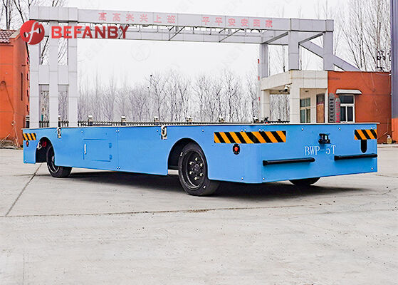 Battery Operated Trackless Transfer Cart with Customized Load Capacity and Rubber Wheel Design for Workshop Use