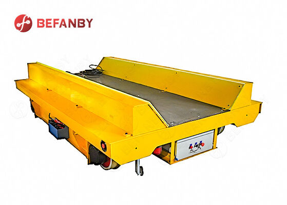 Steel Box Beam Structure Mobile Reel Rail Transfer Cart For Machinery Factory