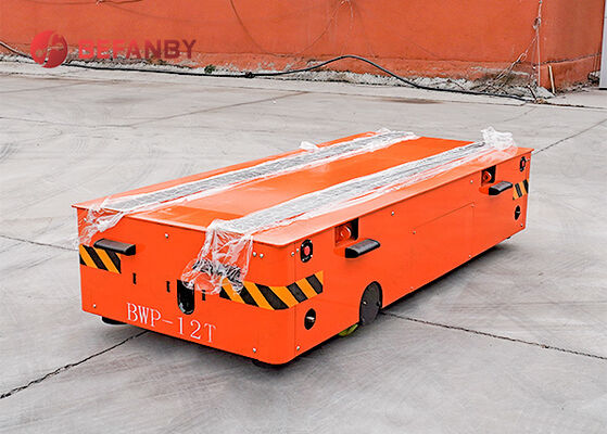 12 Ton Baterai Powered Trackless Transfer Cart dengan remote control nirkabel untuk penanganan bahan industri