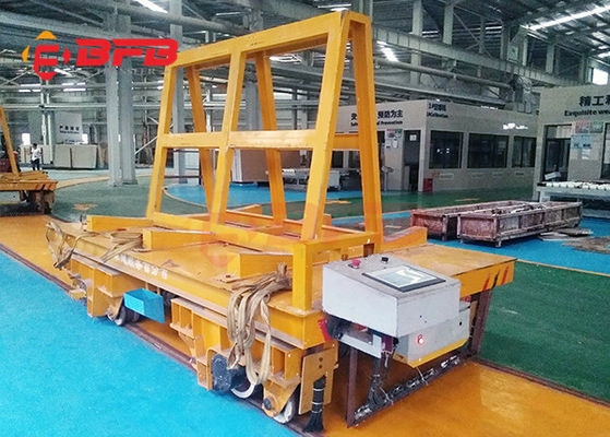 Stabil Mulai Baterai Transfer Cart On Rails Motor DC Flatbed Garansi 18 Bulan